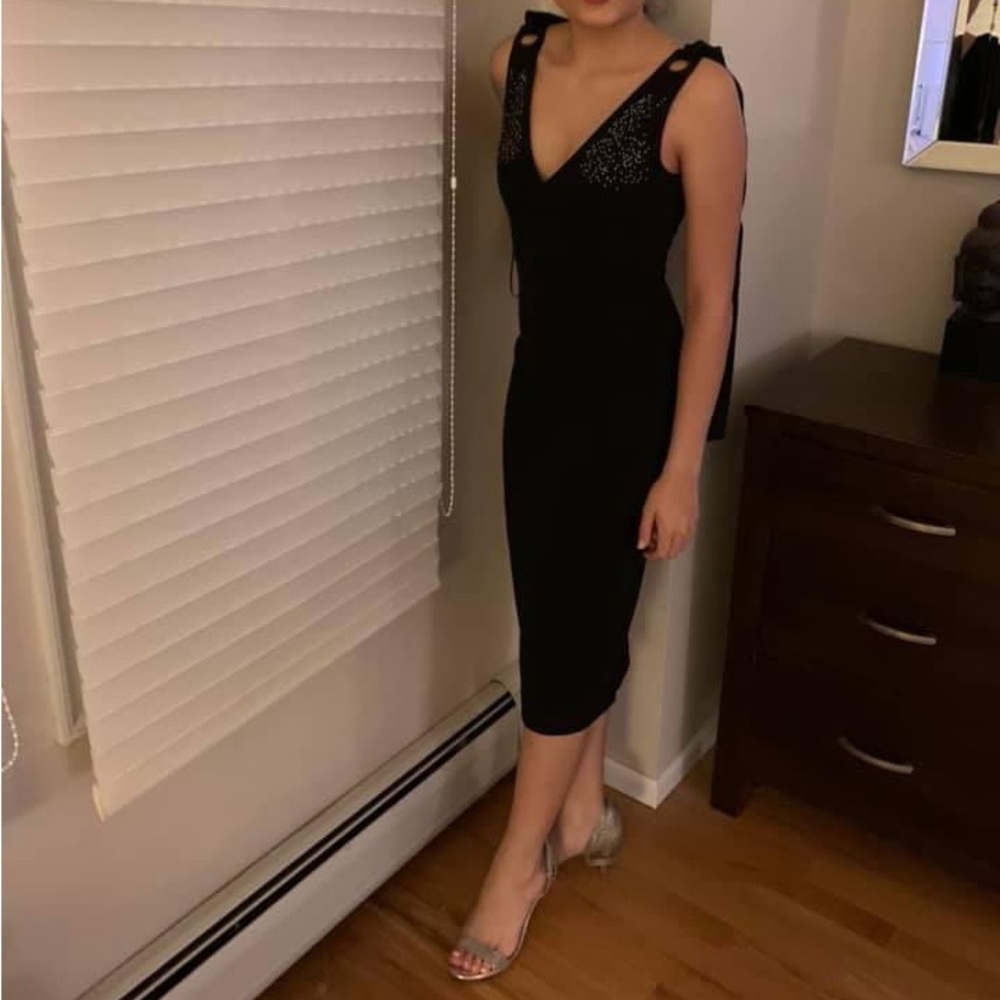 Sexy black dress with glam